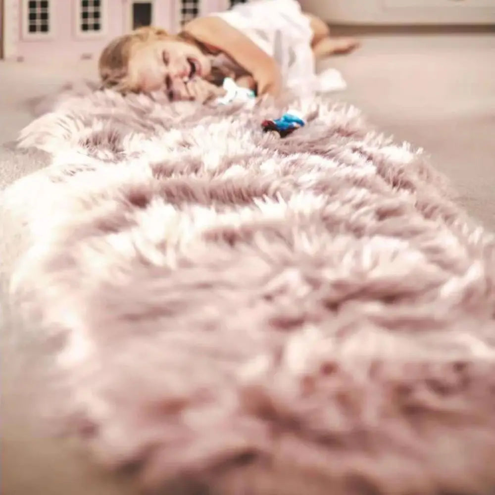 Genuine Rose Sheepskin Faux Fur Rug - Rugs