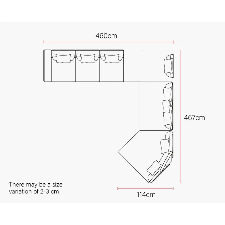 Gerry Five Seater Six Seater Corner Sofa Linen & Nappa Real Leather - 6 Seater Corner Sofa