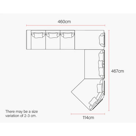Gerry Five Seater Six Seater Corner Sofa Linen & Nappa Real Leather - 6 Seater Corner Sofa