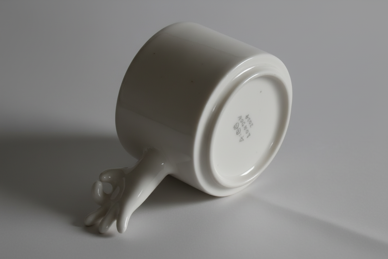 Gesture Ceramic Cup – Handmade Porcelain Coffee Cup（Okay）