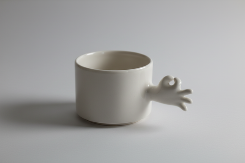 Gesture Ceramic Cup – Handmade Porcelain Coffee Cup（Okay）