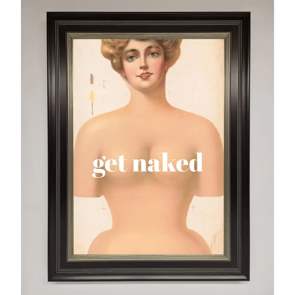 Get Naked Framed Poster - B0 (100 x 141 cm) / Black Silver - Framed Print