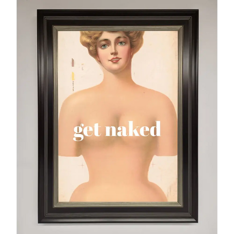 Get Naked Framed Poster - B0 (100 x 141 cm) / Black Silver - Framed Print