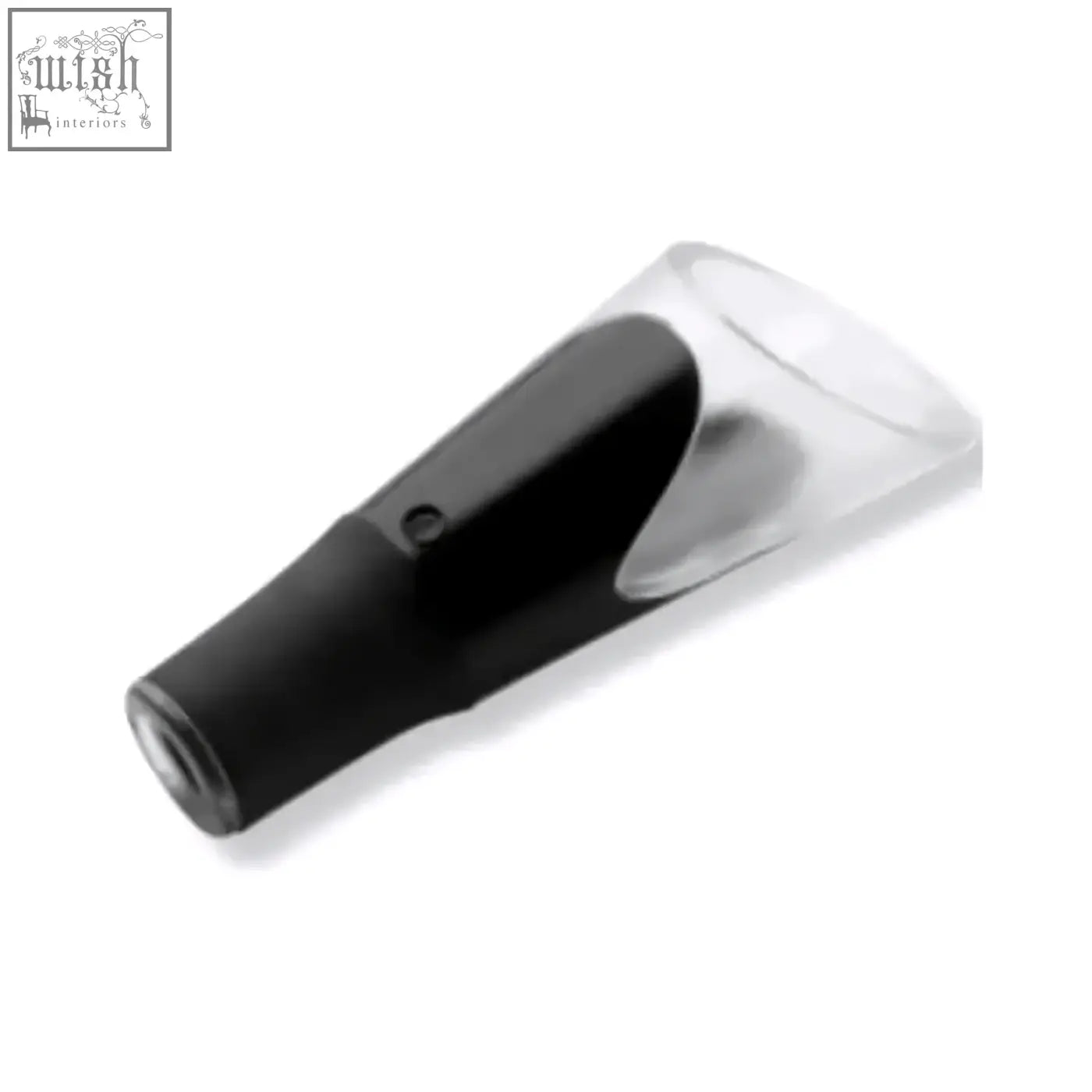 Black and clear plastic Ghidini wine aerator pourer with sleek tapered design for smoother flavors instantly and richer aromas