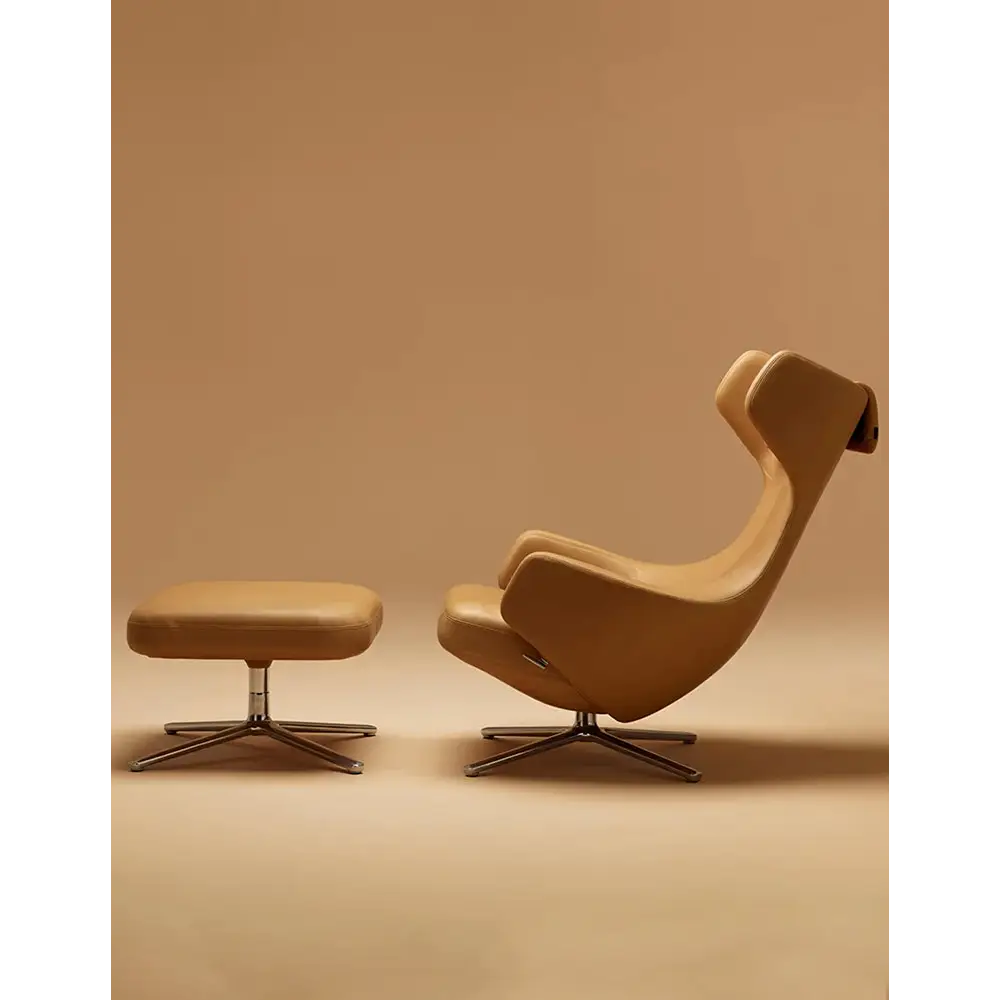 Ghoshal Egg Chair Wingback Lounge Chair With Recliner & Footstool - Swivel Chair