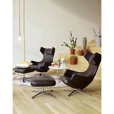 Ghoshal Egg Chair Wingback Lounge Chair With Recliner & Footstool - Swivel Chair