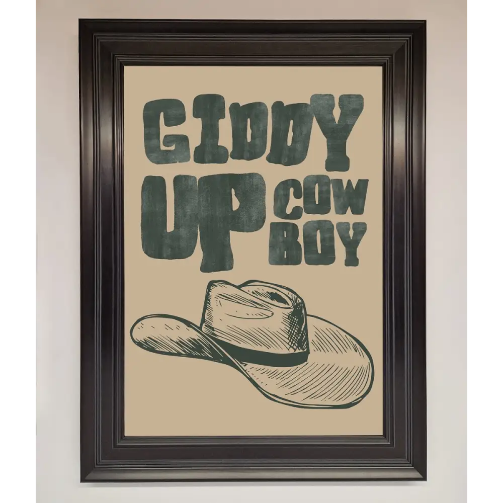 Giddy Up Framed Poster - A1 (59.4 x 84.1 cm) / Matt Black - Framed Print