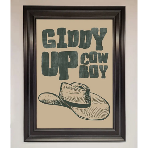 Giddy Up Framed Poster - A1 (59.4 x 84.1 cm) / Matt Black - Framed Print