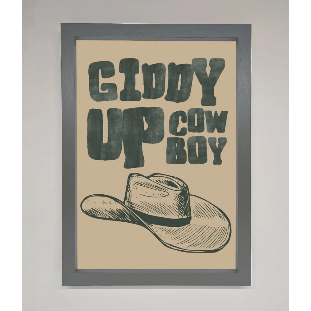 Giddy Up Framed Poster - A3 (29.7 x 42 cm) / Dark Grey - Framed Print