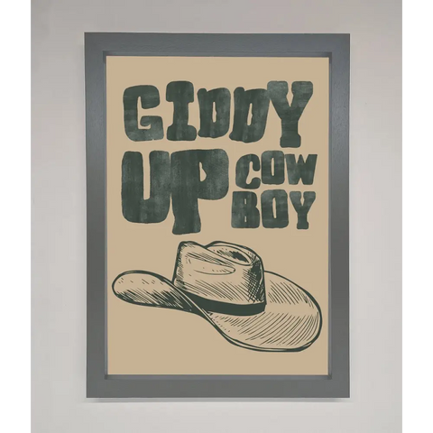 Giddy Up Framed Poster - A3 (29.7 x 42 cm) / Dark Grey - Framed Print