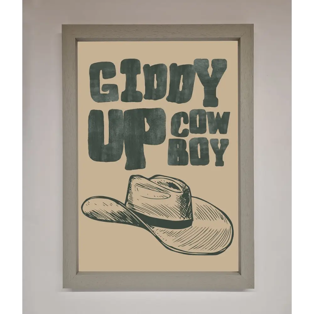 Giddy Up Framed Poster - A3 (29.7 x 42 cm) / Grey - Framed Print