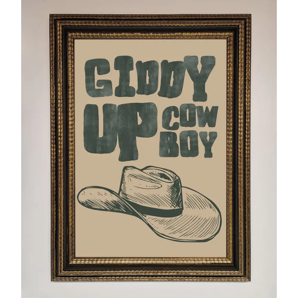Giddy Up Framed Poster - A3 (29.7 x 42 cm) / Ornate Gold Black - Framed Print