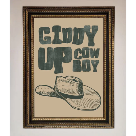 Giddy Up Framed Poster - A3 (29.7 x 42 cm) / Ornate Gold Black - Framed Print