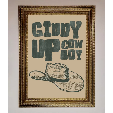Giddy Up Framed Poster - A3 (29.7 x 42 cm) / Ornate Gold - Framed Print