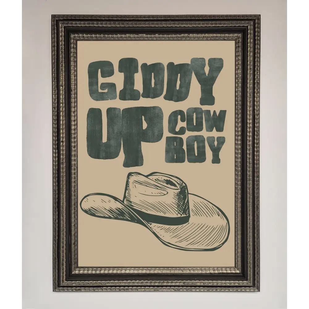 Giddy Up Framed Poster - A3 (29.7 x 42 cm) / Ornate Silver Black - Framed Print