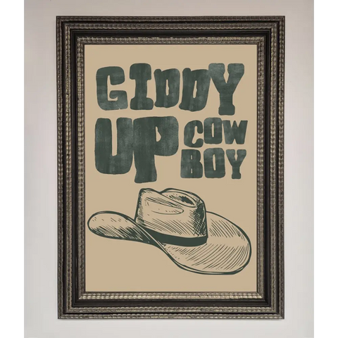 Giddy Up Framed Poster - A3 (29.7 x 42 cm) / Ornate Silver Black - Framed Print