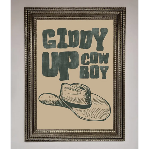 Giddy Up Framed Poster - A3 (29.7 x 42 cm) / Ornate Silver - Framed Print