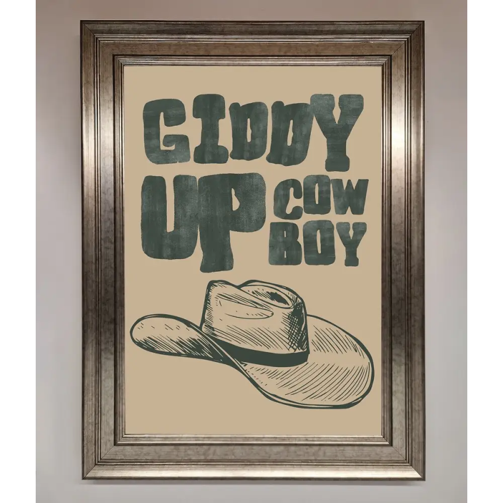 Giddy Up Framed Poster - A3 (29.7 x 42 cm) / Silver - Framed Print