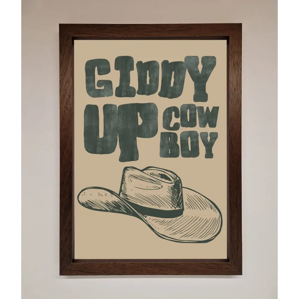 Giddy Up Framed Poster - A3 (29.7 x 42 cm) / Walnut - Framed Print