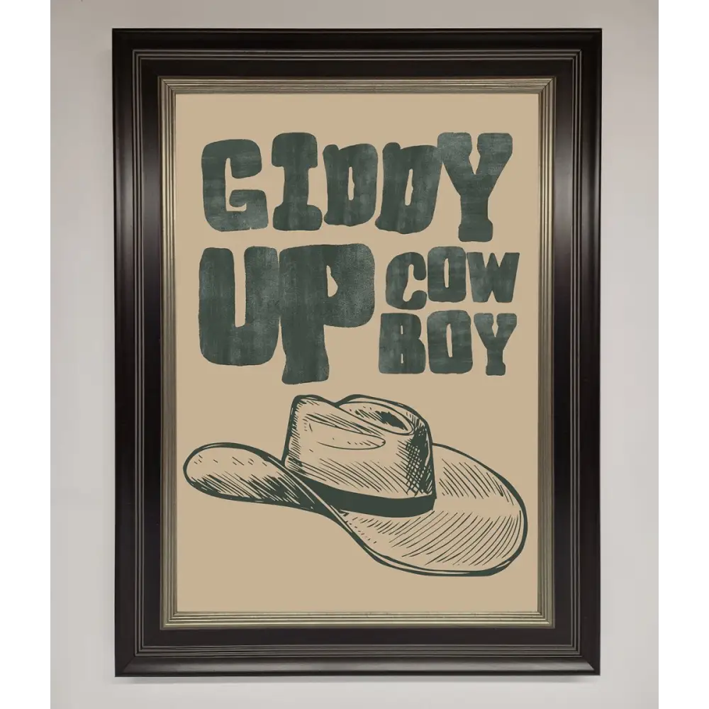 Giddy Up Framed Poster - B0 (100 x 141 cm) / Black Silver - Framed Print