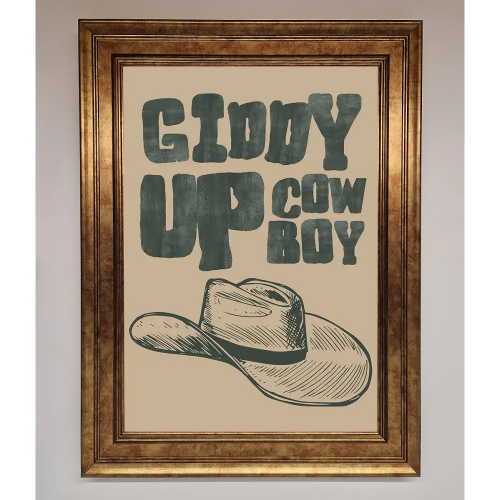 Giddy Up Framed Poster - B0 (100 x 141 cm) / Bronze - Framed Print