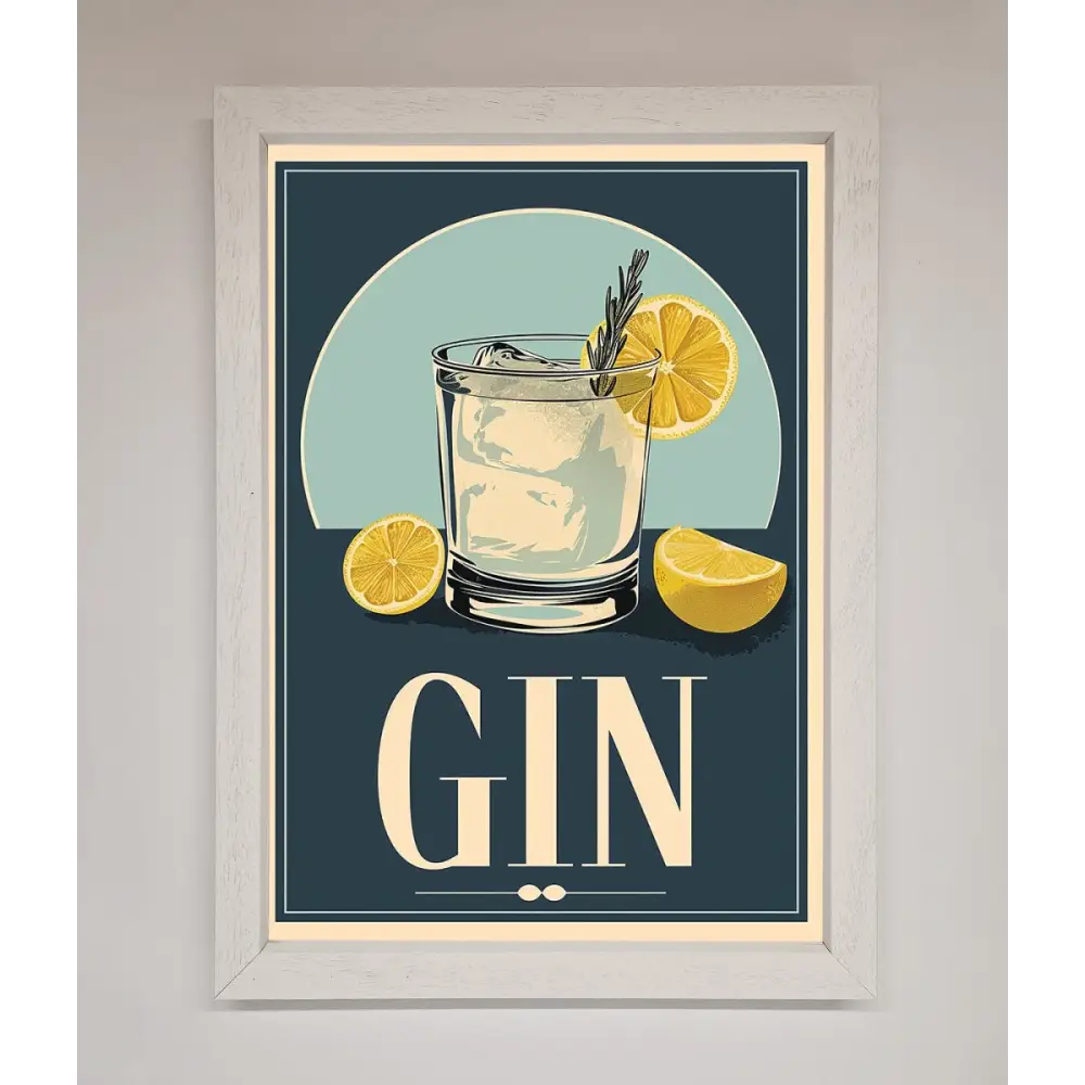 Gin Illustration Framed Poster - A3 (29.7 x 42 cm) / White - Framed Print