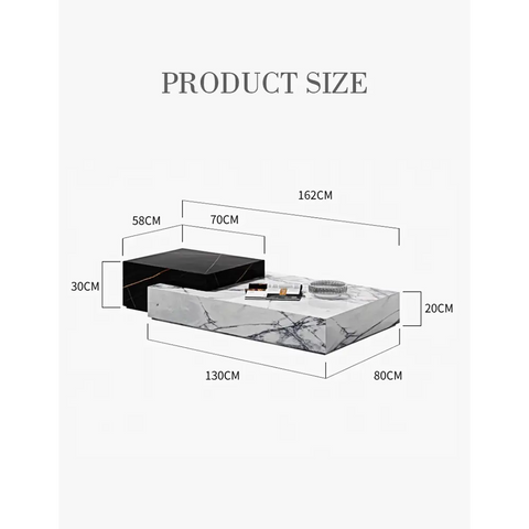 Giuli Marble Coffee Table Set Stone