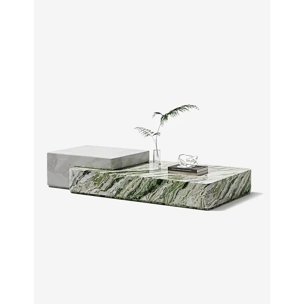 Giuli Marble Coffee Table Set Stone