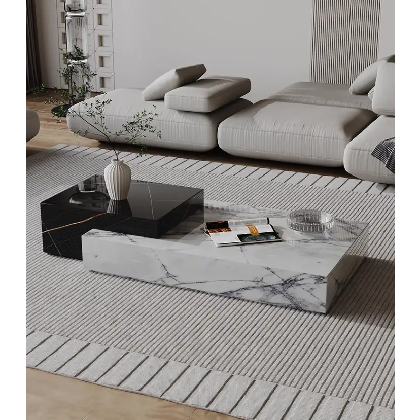 Giuli Marble Coffee Table Set, Stone｜ DC Concept