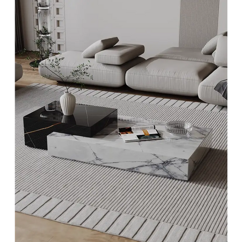 Giuli Marble Coffee Table Set, Stone｜ DC Concept