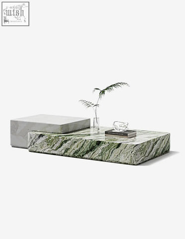 Giuli marble coffee table set stone with green and white marble coffee table featuring a sleek modern design