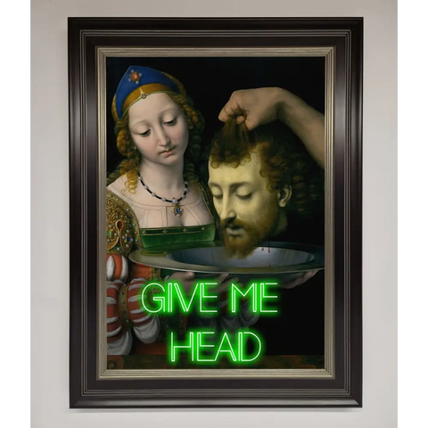 Give Me Head Renaissance Framed Poster - A3 (29.7 x 42 cm) / Black Silver - Framed Print