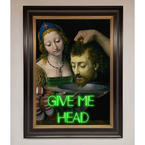 Give Me Head Renaissance Framed Poster - A3 (29.7 x 42 cm) / Black Gold - Framed Print