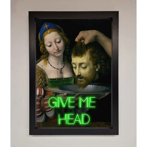Give Me Head Renaissance Framed Poster - A3 (29.7 x 42 cm) / Black - Framed Print