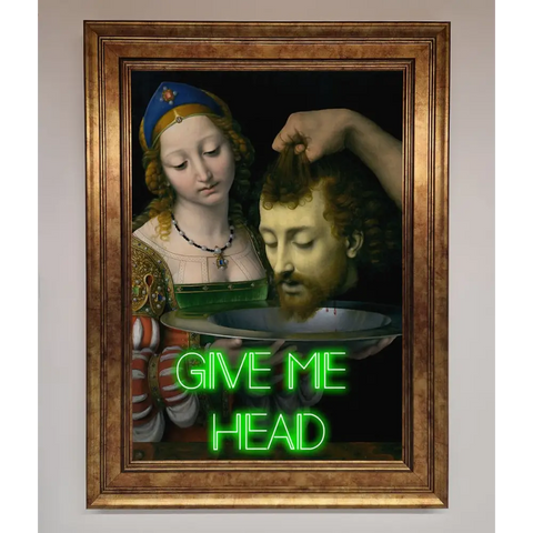 Give Me Head Renaissance Framed Poster - A3 (29.7 x 42 cm) / Bronze - Framed Print