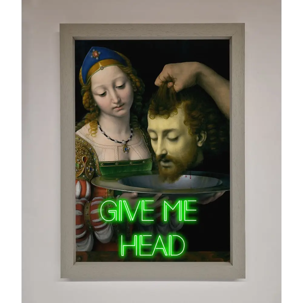 Give Me Head Renaissance Framed Poster - A3 (29.7 x 42 cm) / Grey - Framed Print