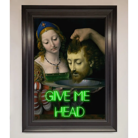 Give Me Head Renaissance Framed Poster - A3 (29.7 x 42 cm) / Matt Black - Framed Print