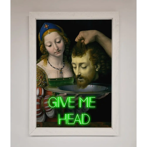 Give Me Head Renaissance Framed Poster - A3 (29.7 x 42 cm) / White - Framed Print