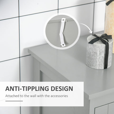 kleankin Modern Bathroom Floor Cabinet - Grey