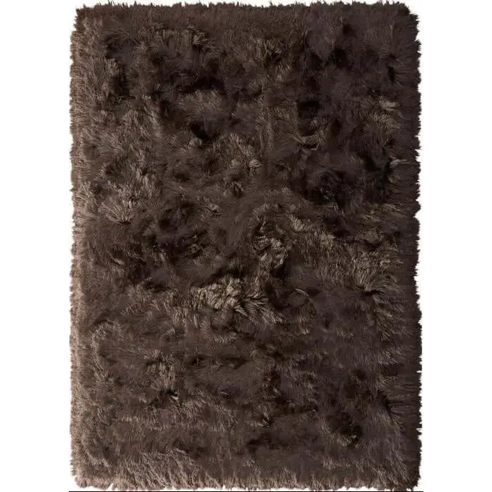 Glamour Shaggy Rug Plain Design - 120X170 cm / Brown - Rugs