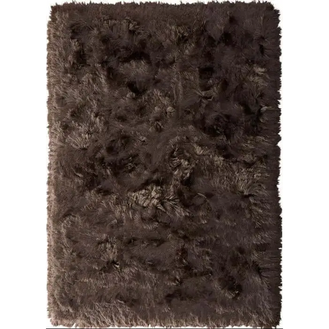 Glamour Shaggy Rug Plain Design - 120X170 cm / Brown - Rugs