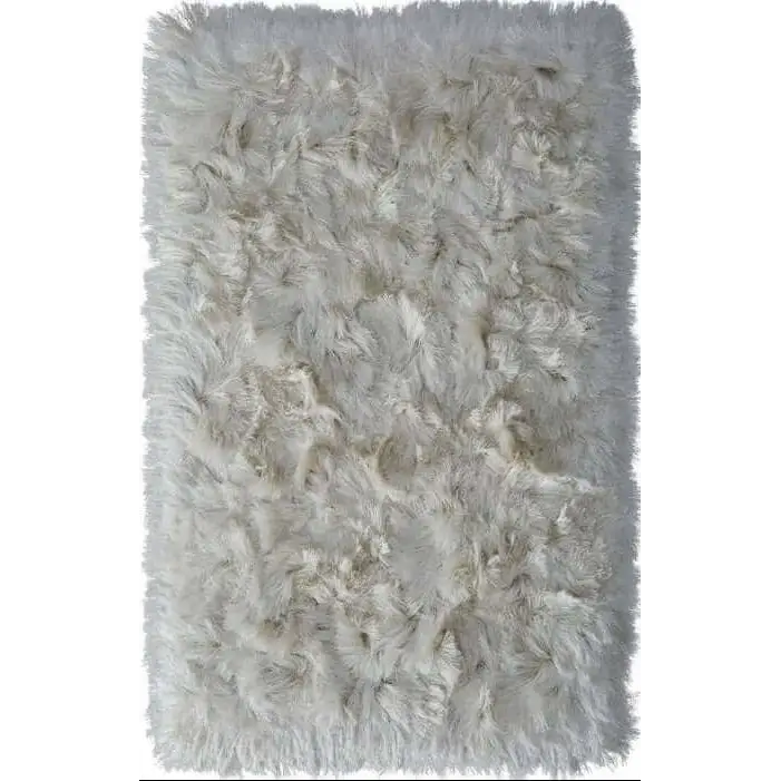 Glamour Shaggy Rug Plain Design - 120X170 cm / Cream - Rugs