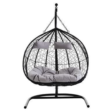 Goa Black Rattan Effect Double Hanging Chair