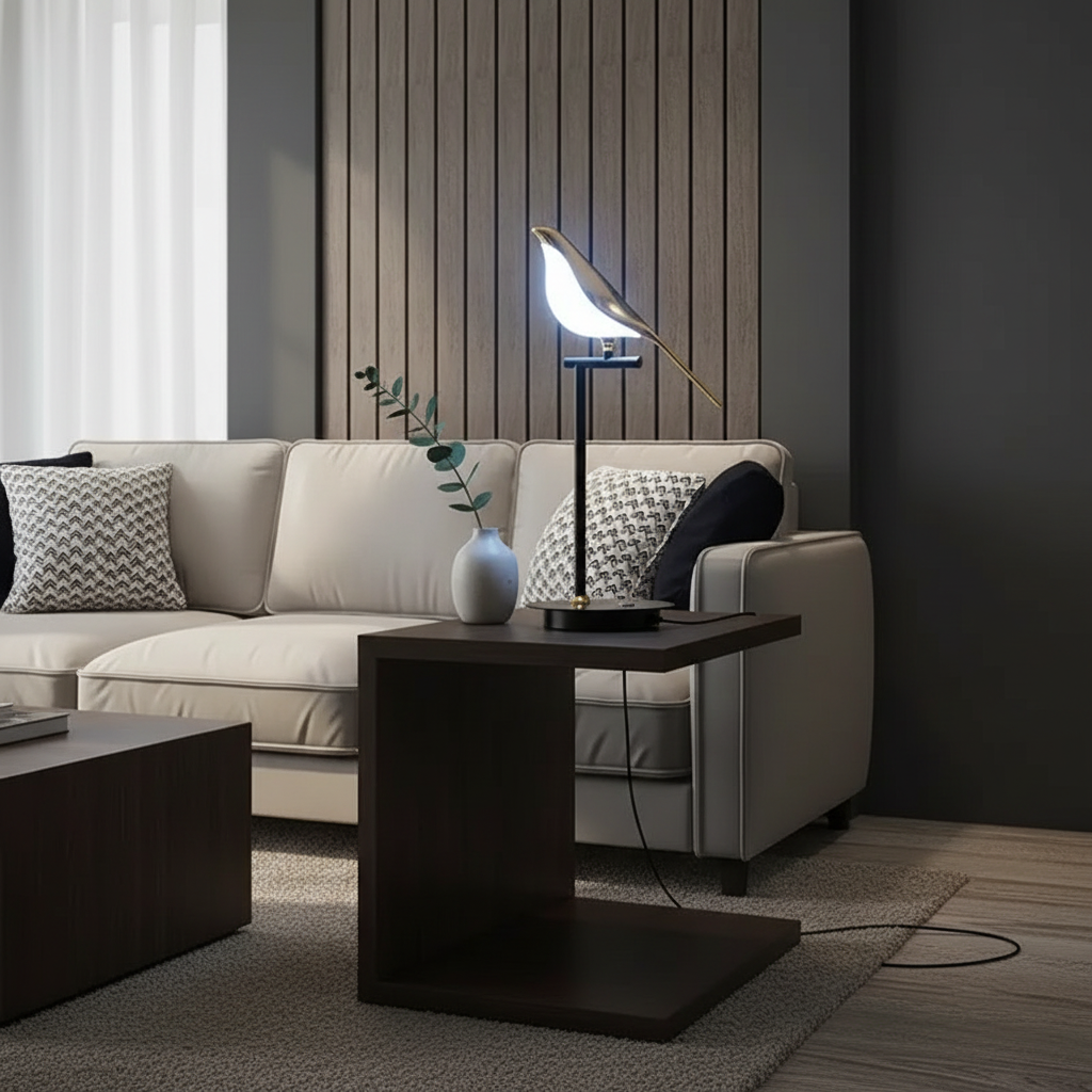 Gold Bird LED Floor Lamp for Bedroom