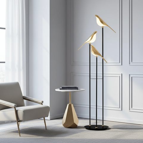 Gold Bird LED Floor Lamp for Bedroom