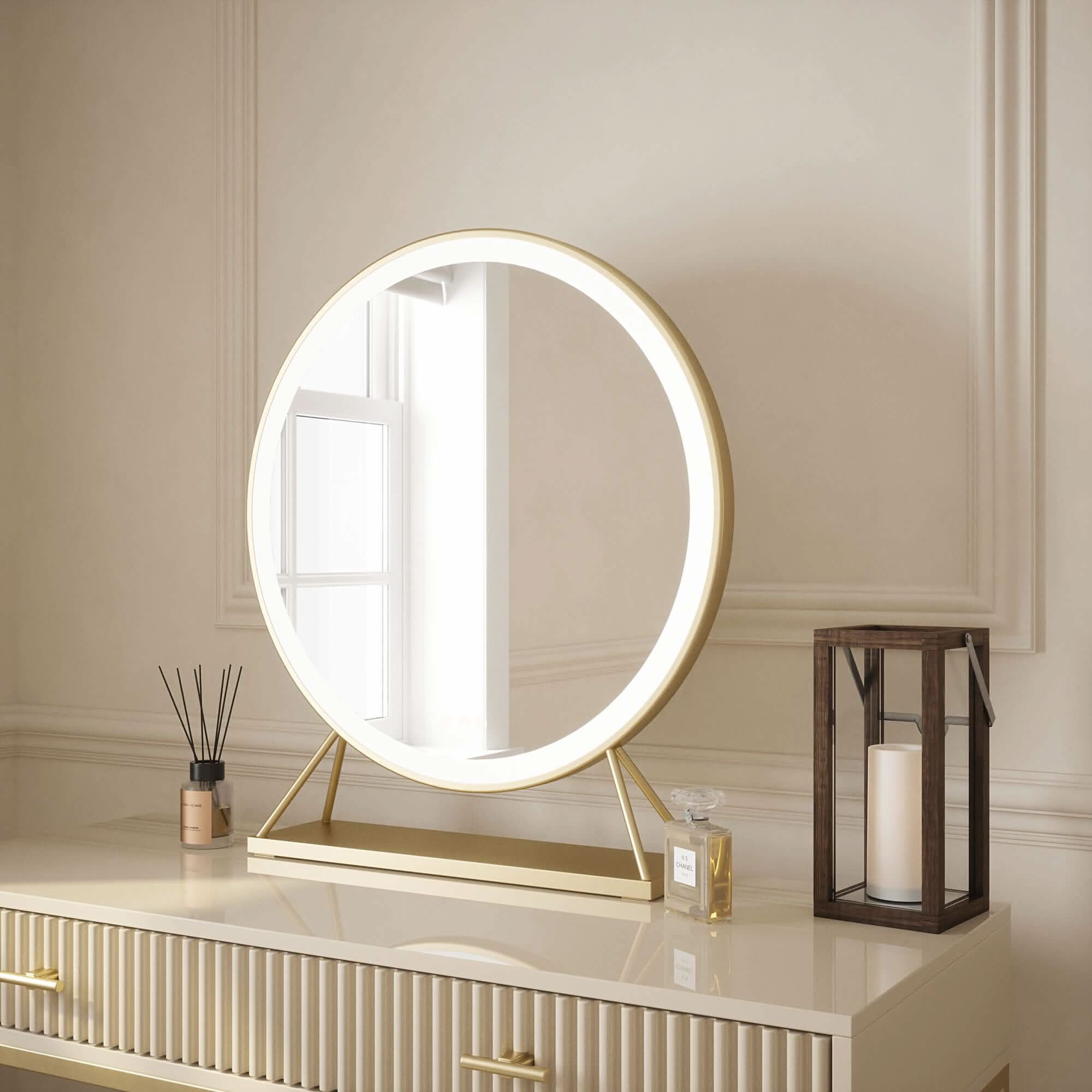 Pre Order End June Anne Round Hollywood Mirror Gold 60x67CM