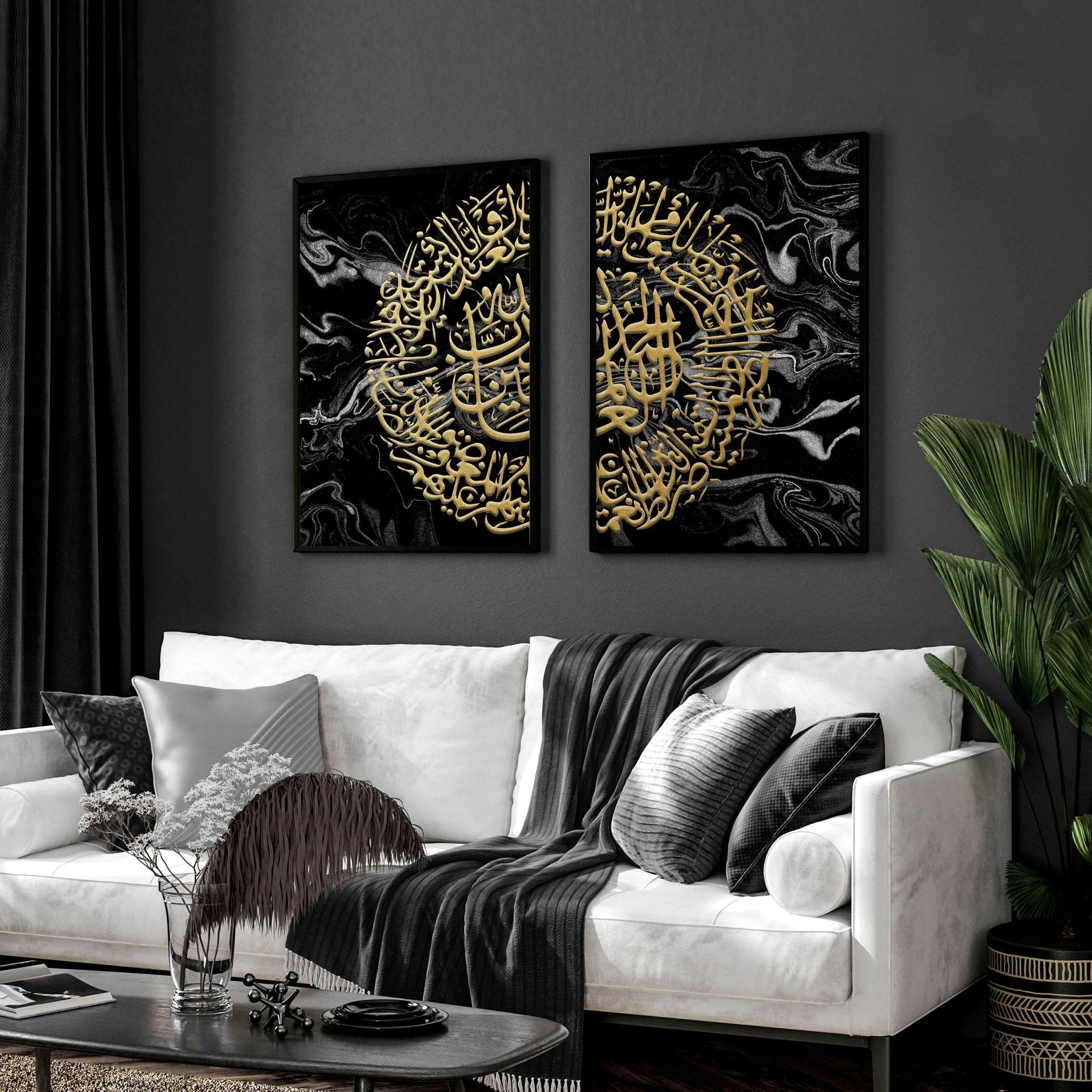 Wall art Islamic | Set of 2 Gold wall art