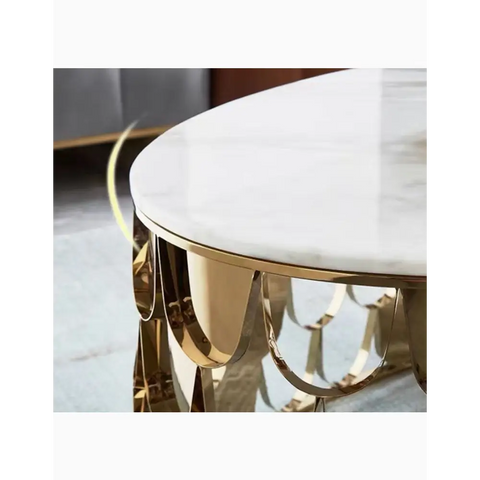 Gold Nesting Coffee Table, Marble｜ DC Concept