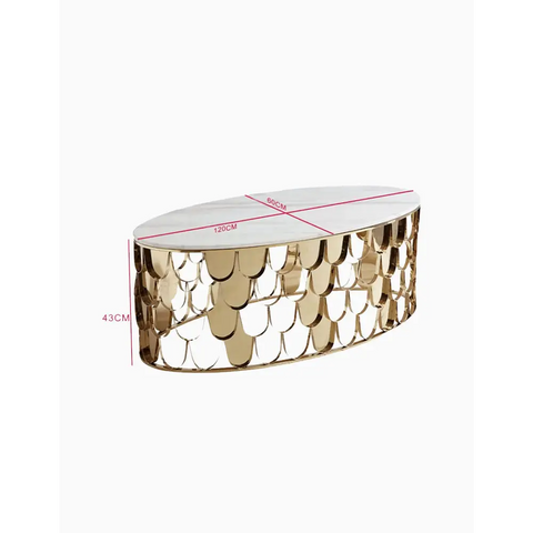 Gold Nesting Coffee Table, Marble｜ DC Concept