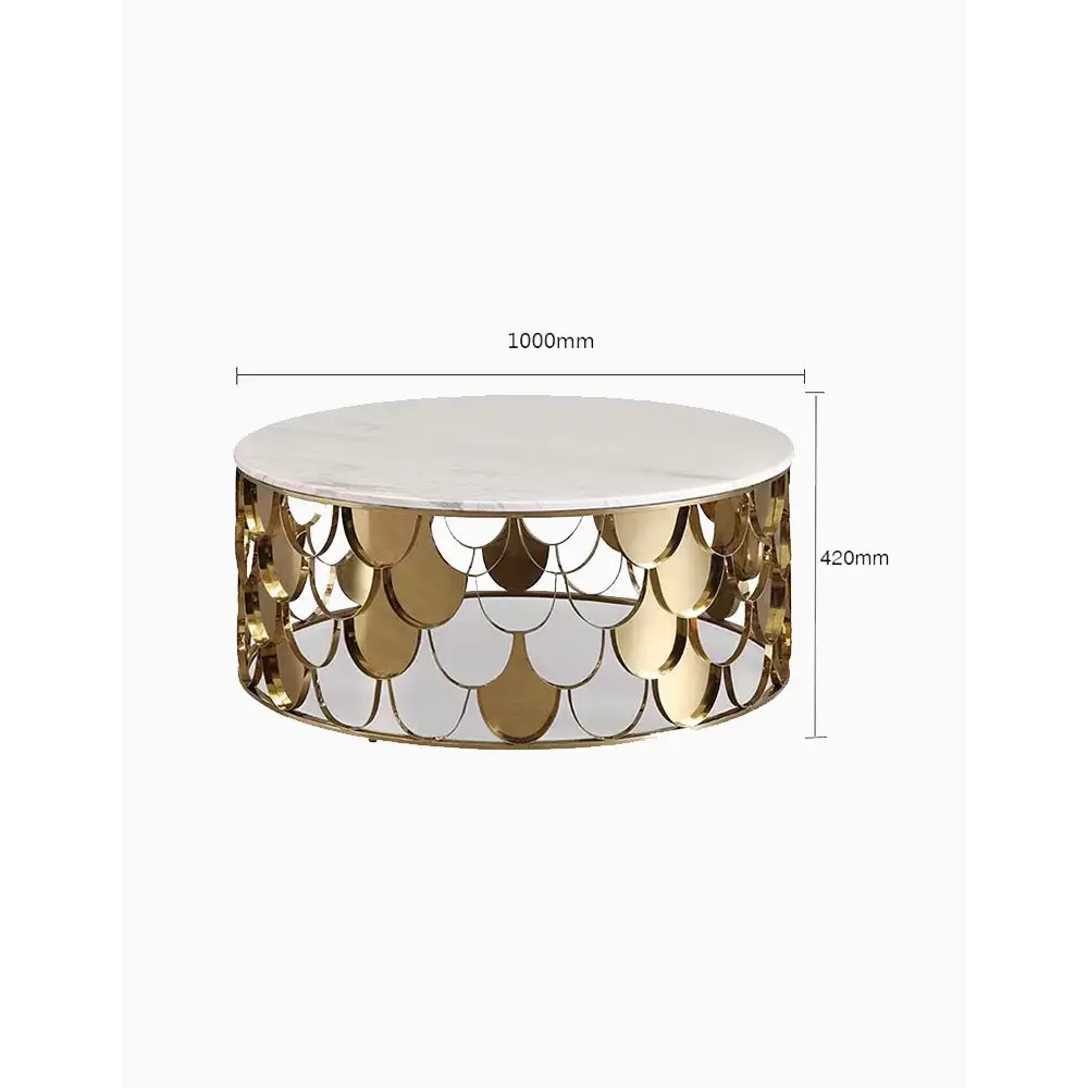 Gold Nesting Coffee Table, Marble｜ DC Concept